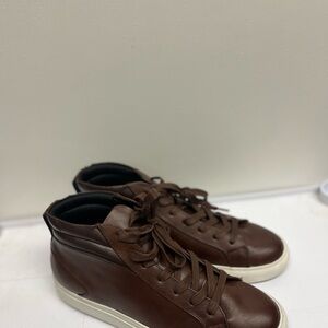 Alfani Men’s Size 8.5 Brown/White Dress Sneakers Lace Up Rubber Sole NWOT